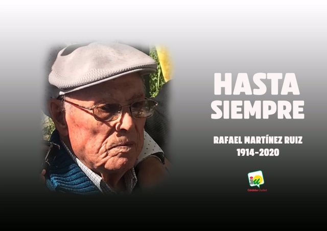 Imagen con la que IU rinde homenaje al histórico militante del PCE fallecido, Rafael Martínez Ruiz Imagen con la que IU rinde homenaje al histórico militante del PCE fallecido, Rafael Martínez Ruiz