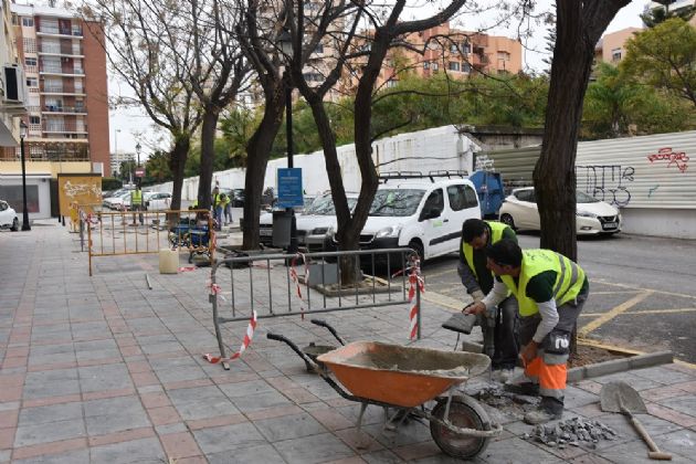 Trabajos de mejora del acerado en Paseo Santos Rein Trabajos de mejora del acerado en Paseo Santos Rein