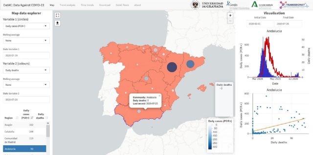 Captura del mapa interactivo que se genera en DatAC Captura del mapa interactivo que se genera en DatAC