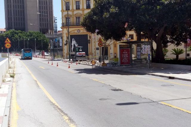 Obras en la avenida de Andalucía de Málaga capital