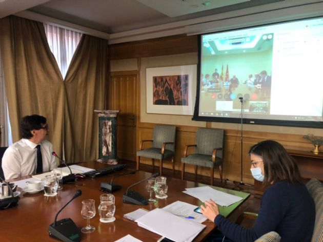El ministro de Sanidad, Salvador Illa, mantiene una videoconferencia con el consejero madrileño del ramo El ministro de Sanidad, Salvador Illa, mantiene una videoconferencia con el consejero madrileño del ramo