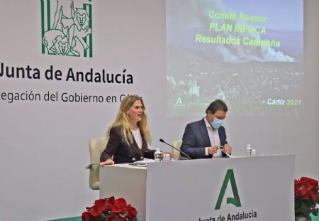 La delegada de la Junta de Andalucía en Cádiz, Ana Mestre, durante el Comité Asesor Provincial del Plan Infoca