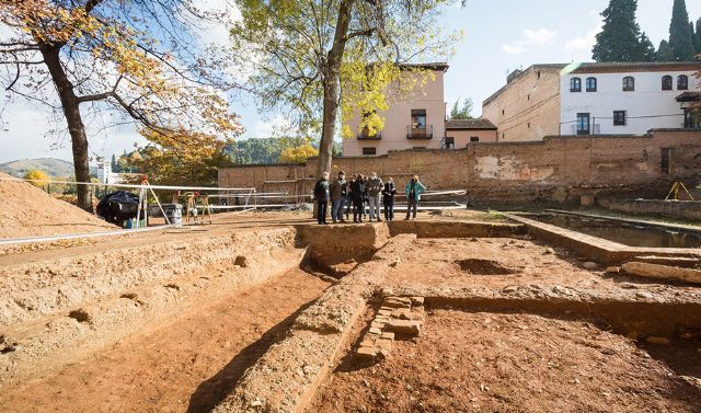 Estructura descubierta en el jardín de la Alamedilla de la Alhambra