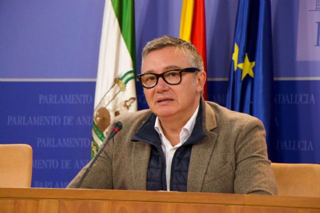 El portavoz de Vox en el Parlamento de Andalucía, Manuel Gavira, este jueves en rueda de prensa