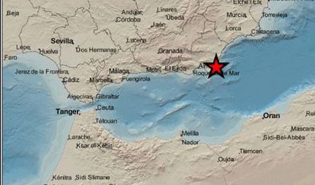 Mapa del IGN con la localización del sismo