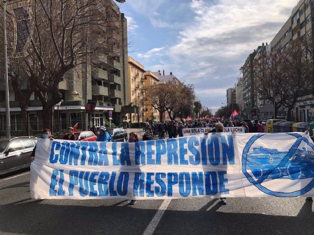Protesta contra las detenciones tras la huelga del metal en Cádiz