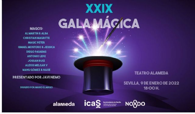 Cartel anunciador de la Gala Mágica que se celebrará en el Teatro Alameda