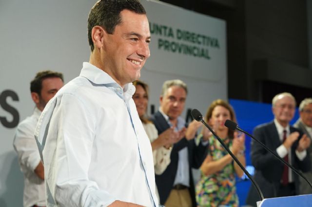 El presidente del PP de Andalucía y presidente electo de la Junta de Andalucía, Juanma Moreno