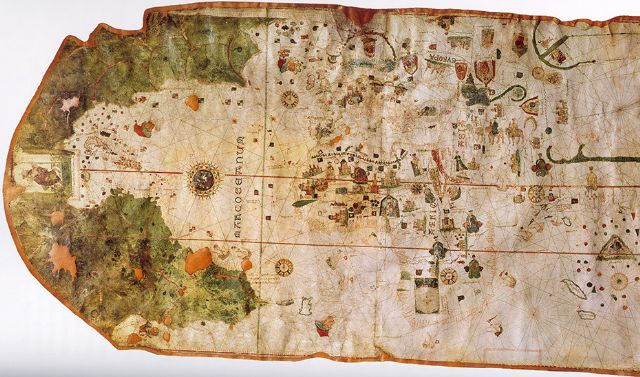 Mapa de Juan de la Cosa del año 1500. Museo Naval (Madrid)